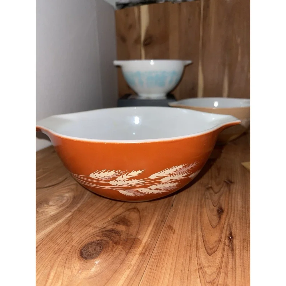 Vintage PYREX Autumn Harvest Cinderella Mixing Bowl # 443 Fall Thanksgiving